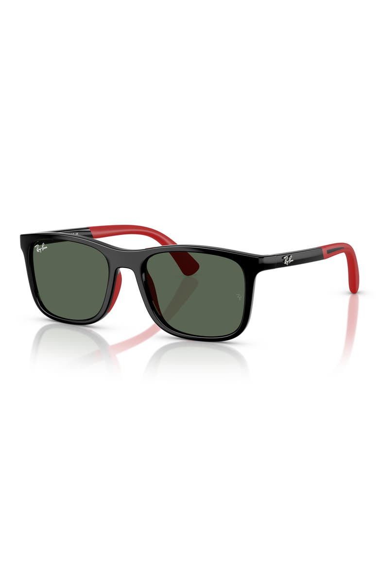 Kids' 47mm Square Sunglasses, Alternate, color, BLACK/ DARK GREEN