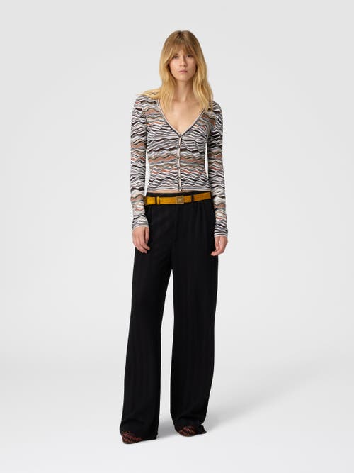 Missoni Buttoned Cardigan With Wave Pattern In Multi