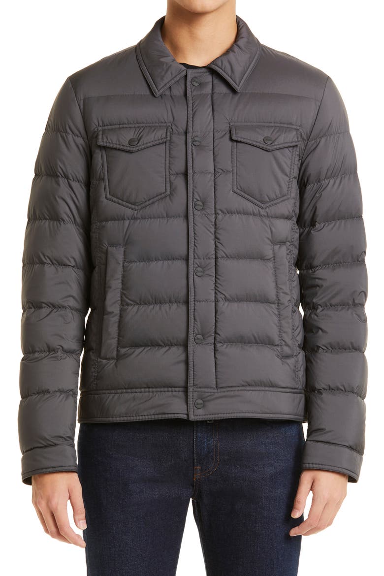 Men's Legend La Denim Quilted Down Jacket, Main, color, GREY