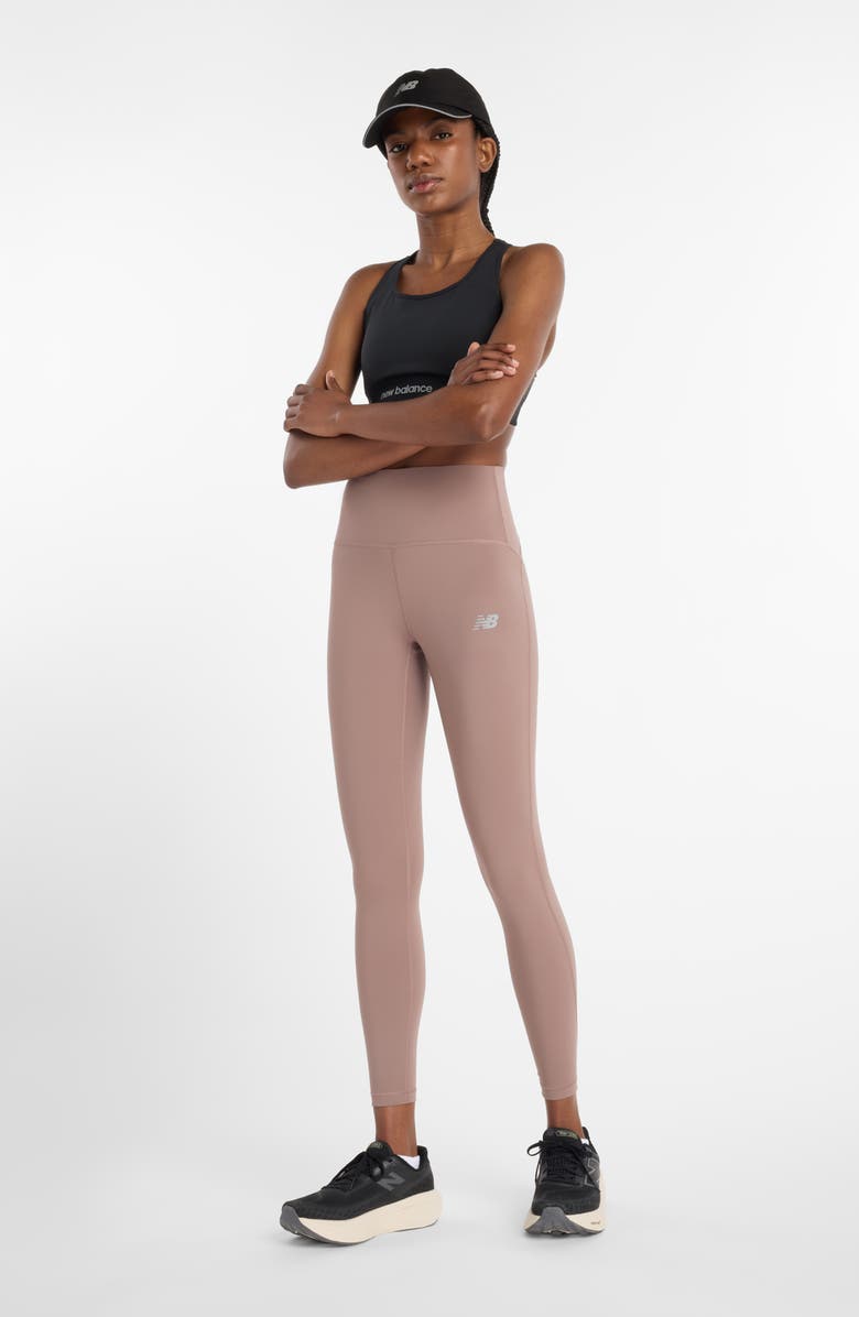 New Balance RC Performance High Waist Leggings, Alternate, color, Brown