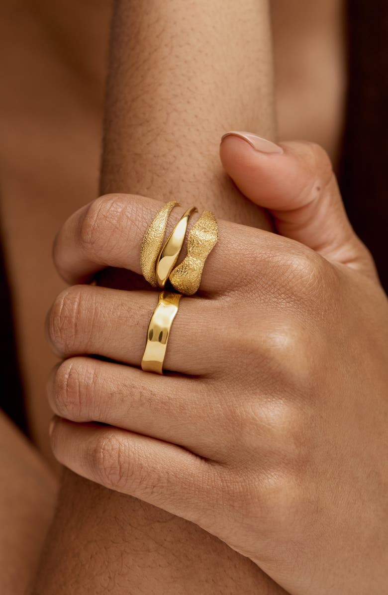 Monica Vinader Antica Texture Ring, Alternate, color, 18Ct Gold Vermeil