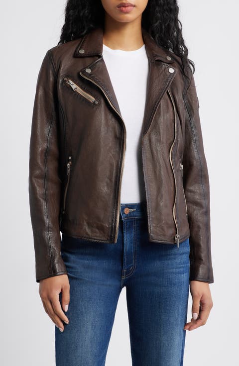 Sofia Lambskin Moto Jacket