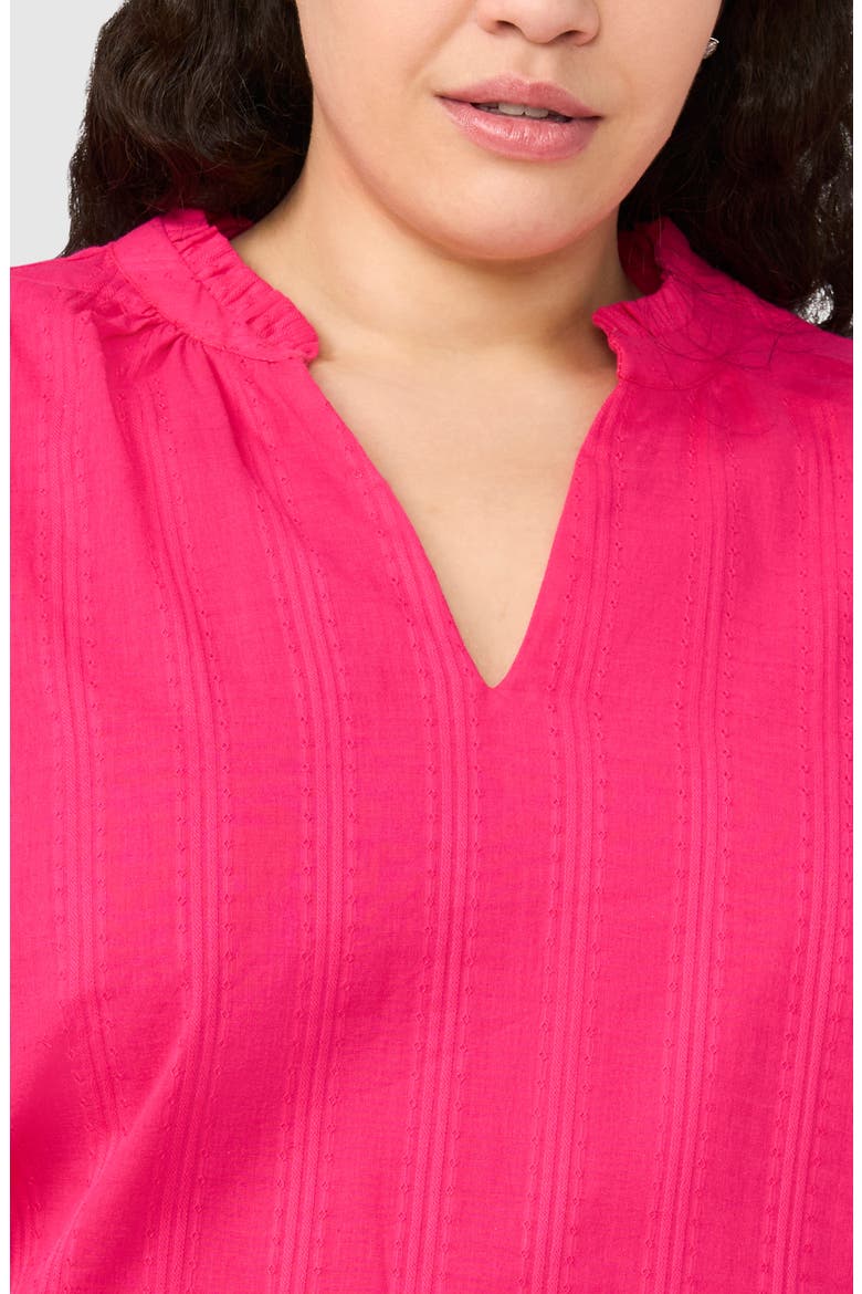 Ruffle Neck Flutter Sleeve Top, Alternate, color, PINK PEACOCK