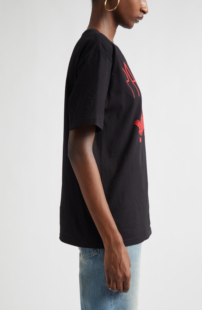 Valentino Panther Graphic T-Shirt, Alternate, color, Black/ Red