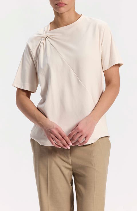 T-Shirt with Twist Shoulder Detail