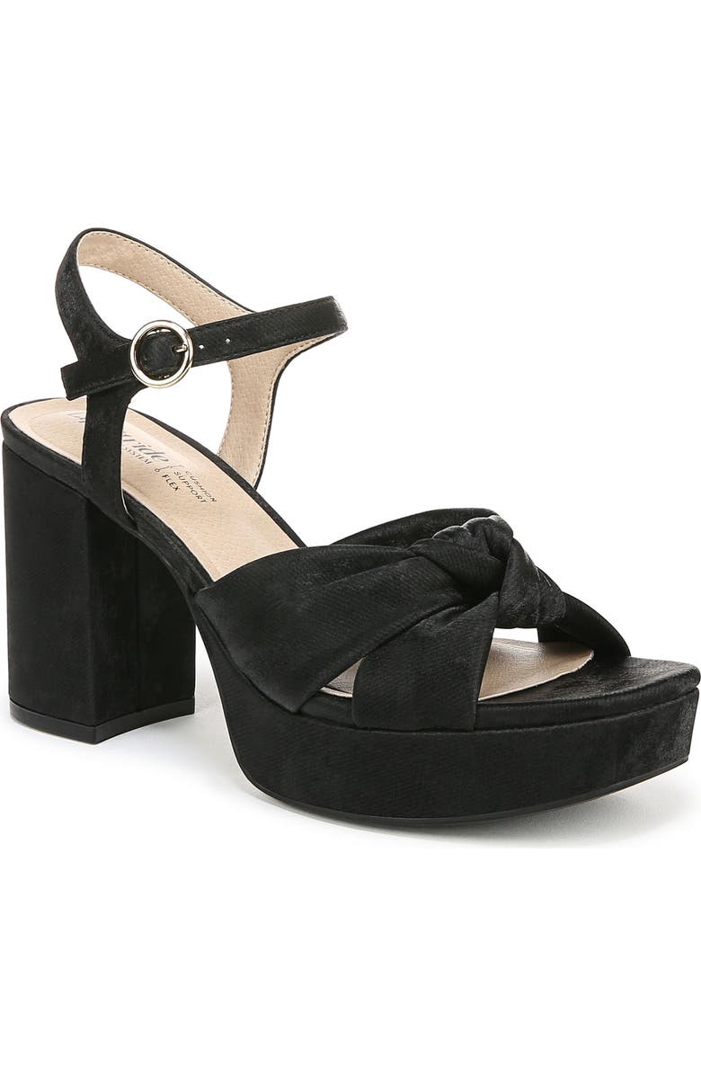 LifeStride August Ankle Strap Platform Sandal, Main, color, Black