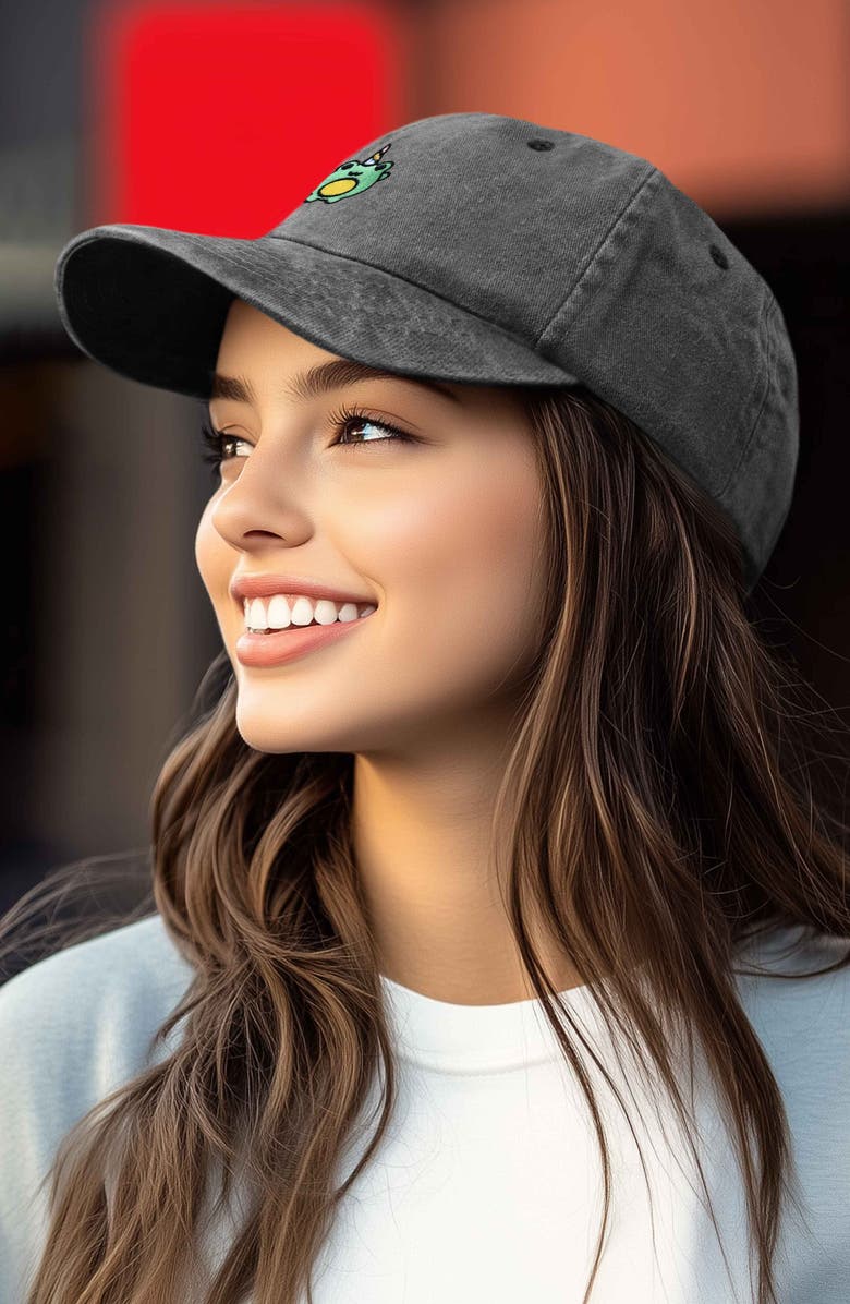 Dalix Froggy Unicorn Embroidered Cap, Alternate, color, Washed Black