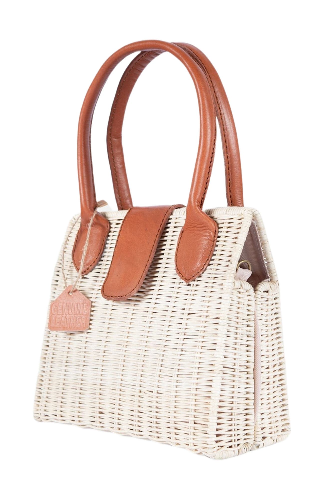 Piper Structured Rattan Handbag, Alternate, color, Tan