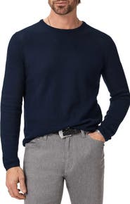 John Varvatos Montclair Mesh Stitch Organic Cotton Blend Sweater
