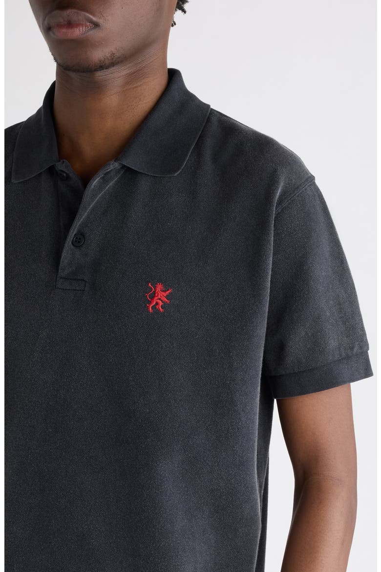 Standard Logo Embroidered Piqué Polo, Alternate, color, WASHED BLACK