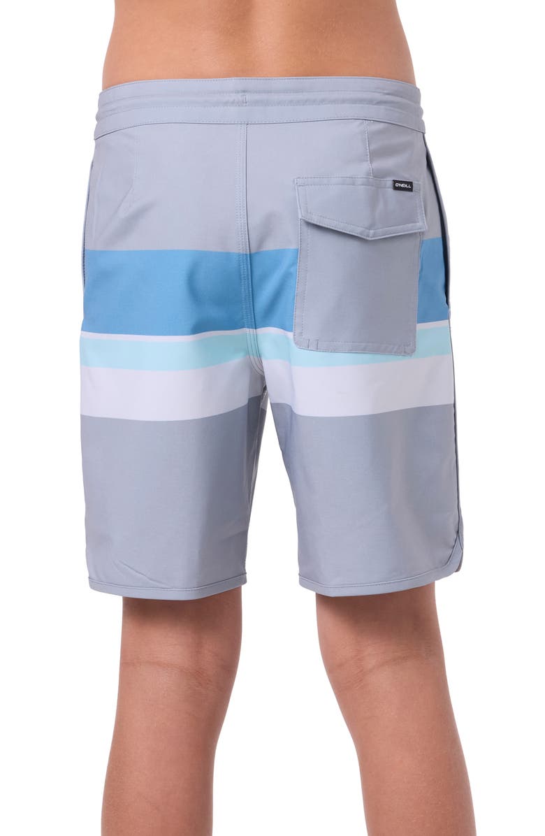 O'Neill Kids' Cruzer Stripe Scallop Board Shorts, Alternate, color, 