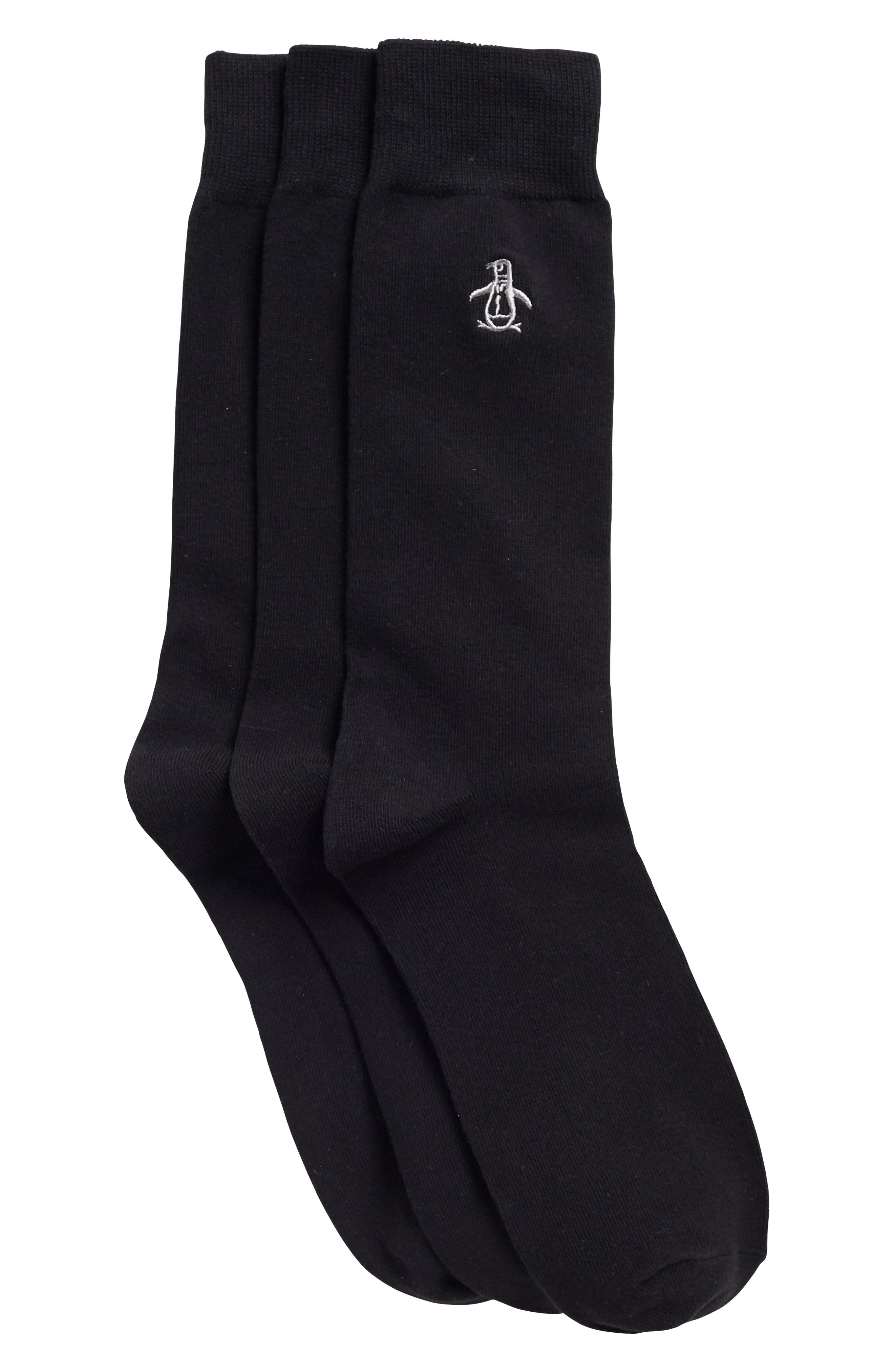 Original Penguin Solid Crew Socks - Pack of 3
