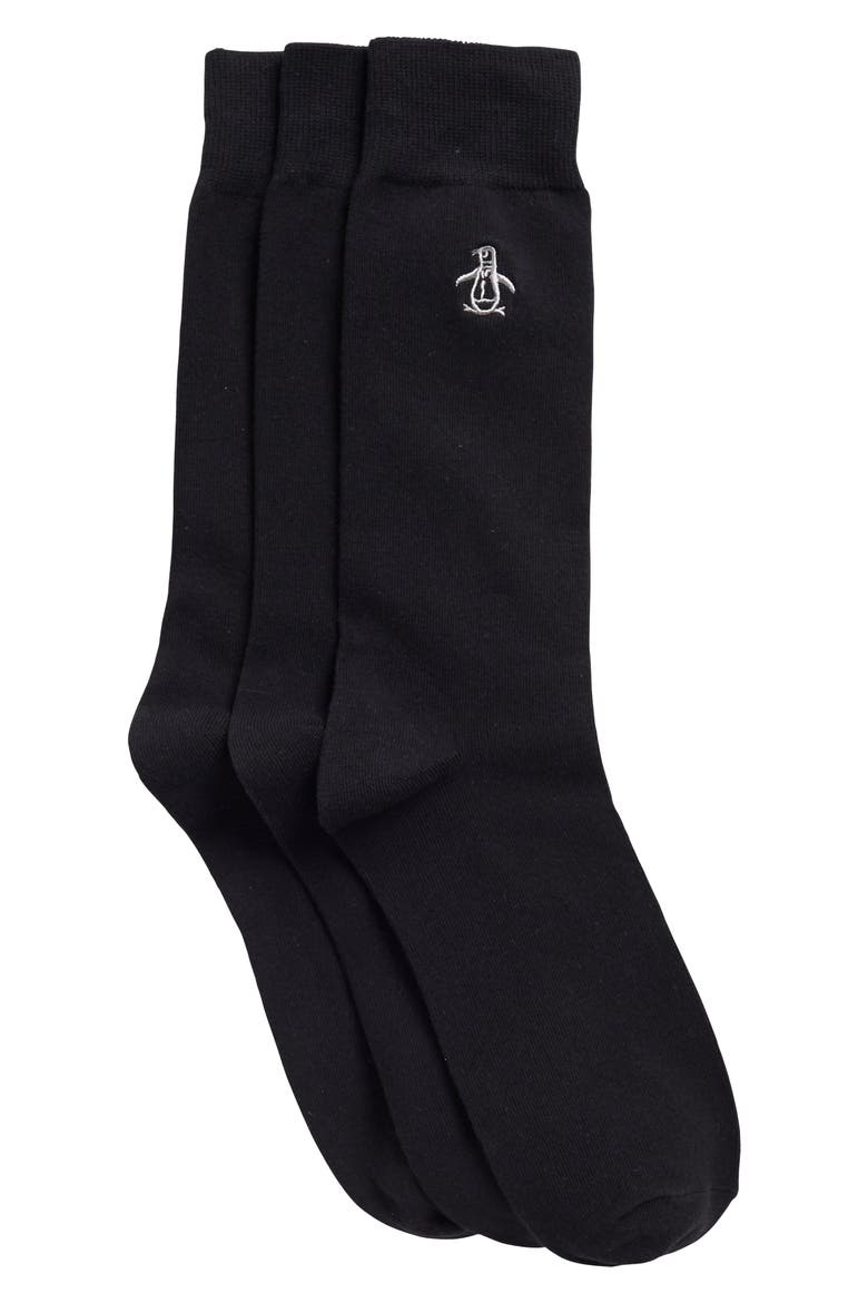 Solid Crew Socks - Pack of 3, Main, color, BLACK