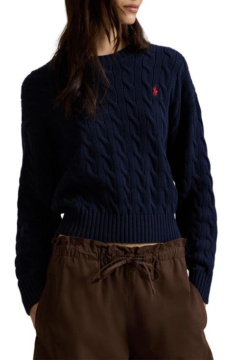 Cable Knit Crewneck Sweater