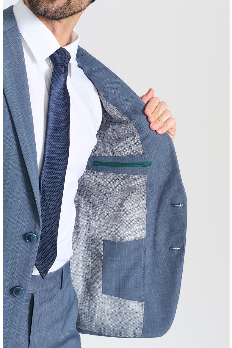 Blue Glen Plaid Wool Blend Suit, Alternate, color, BLUE