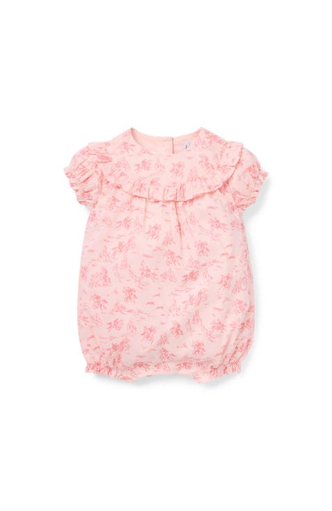 Baby Western Toile Ruffle Romper (Infant)
