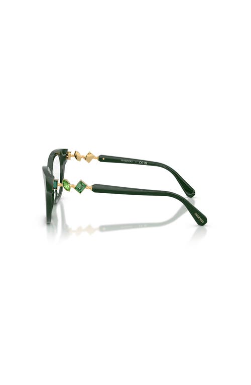 Swarovski 50mm Square Optical Glasses In Green