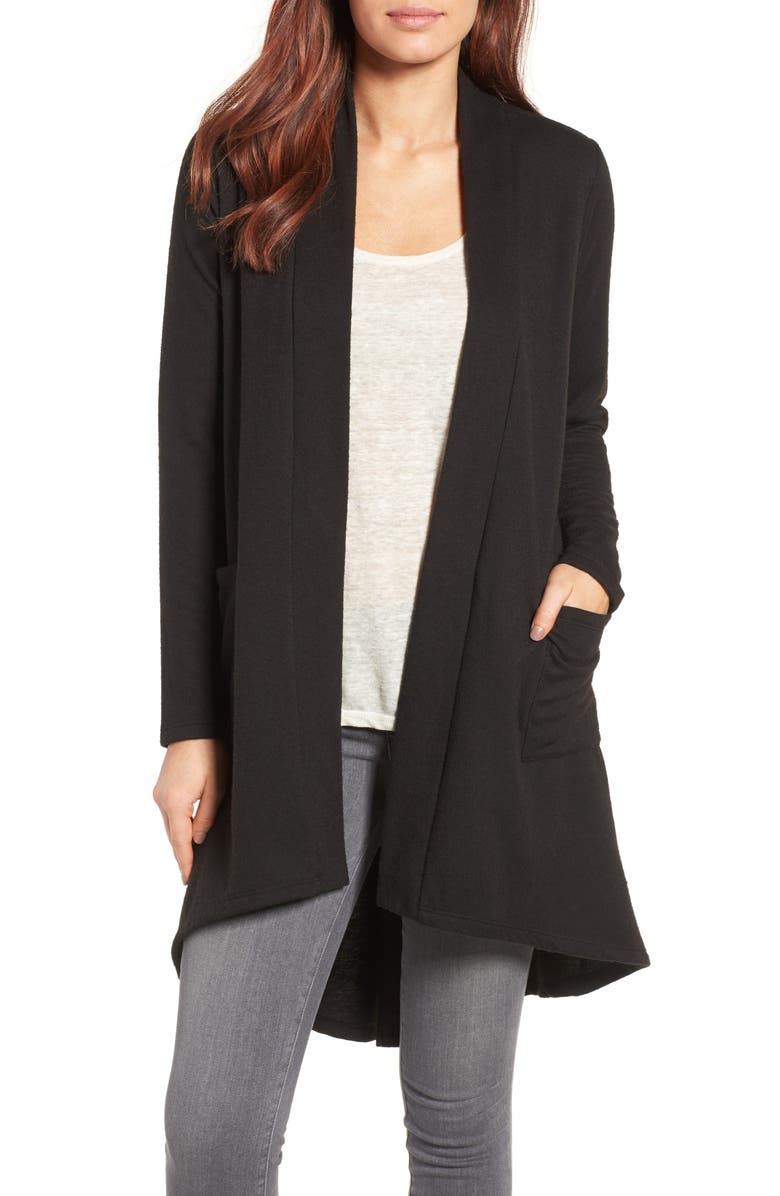 Bobeau LONG HI-LOW FLEECE CLOSURELES, Main, color, 