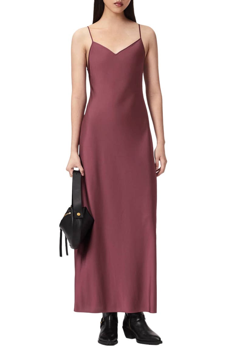 Bryony V-Neck Maxi Slipdress, Main, color, RASPBERRY PINK