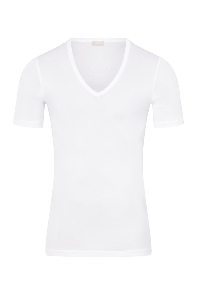 Cotton Pure Fitted Cotton V-Neck T-Shirt, Main, color, White