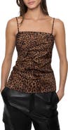 Rebecca Minkoff Nicole Leopard Print Ruched Camisole