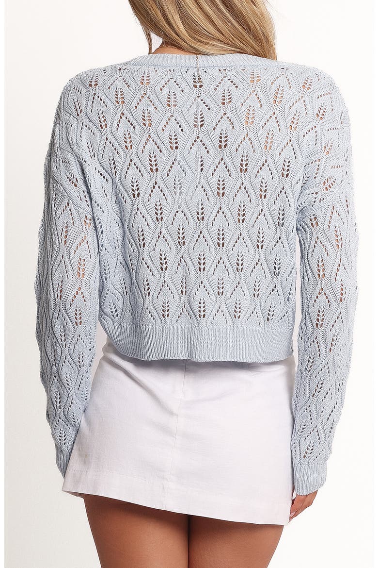 Ellen Openwork Cardigan, Alternate, color, PALE BLUE