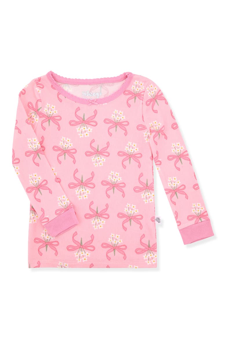 Kids' Bouquet Fitted Two-Piece Pajamas & Socks Set, Alternate, color, PINK