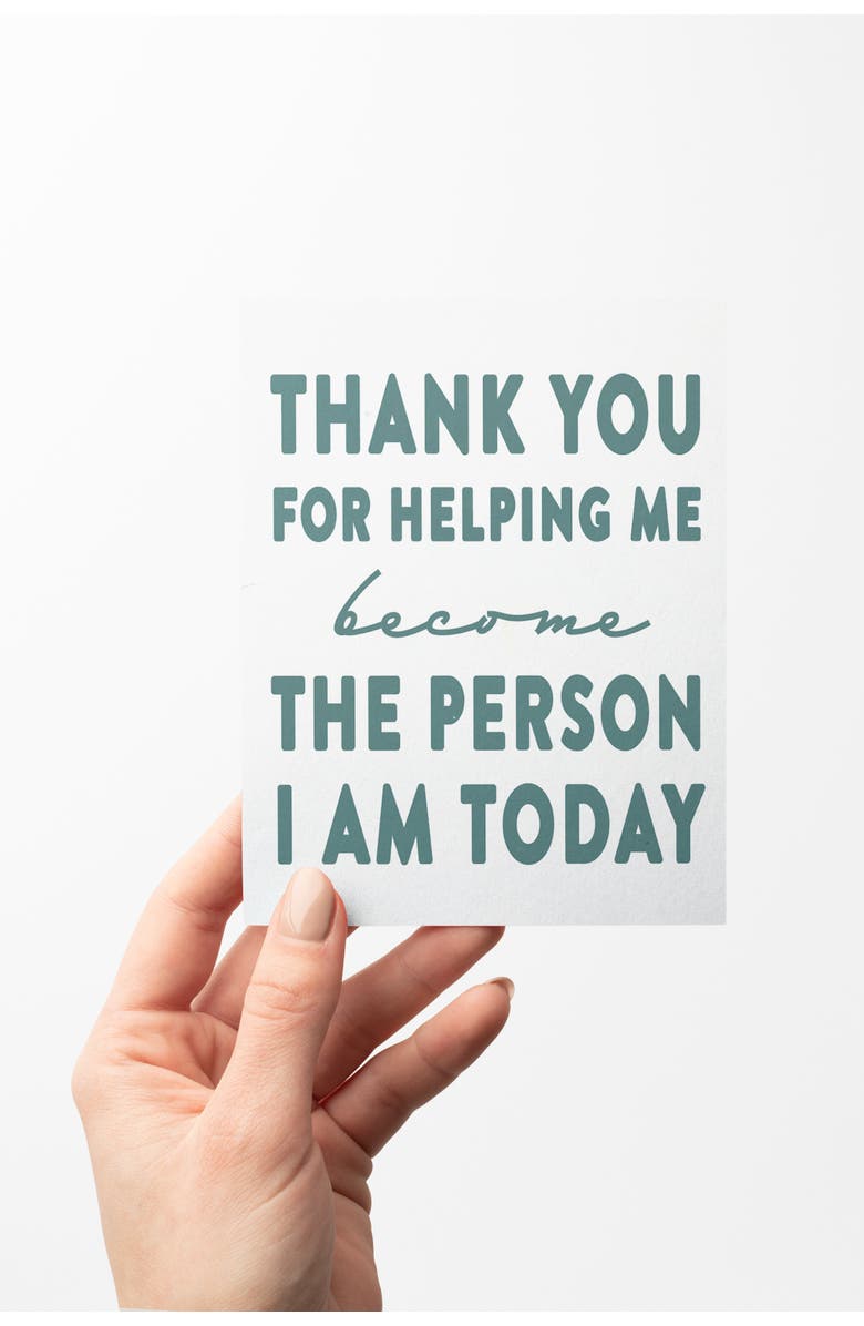Joy Paper Co. Thank You for Helping Me Become the Person I am Today Greeting Card Set - Boxed Set of 8, Alternate, color, Soft Blue Envelope