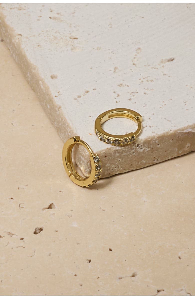 Untamed Petals Monica Huggie Hoops, Alternate, color, Gold