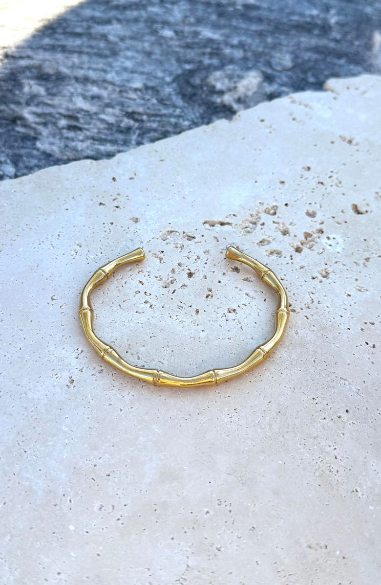 Adornia Bamboo Textured Cuff Bracelet, Alternate, color,