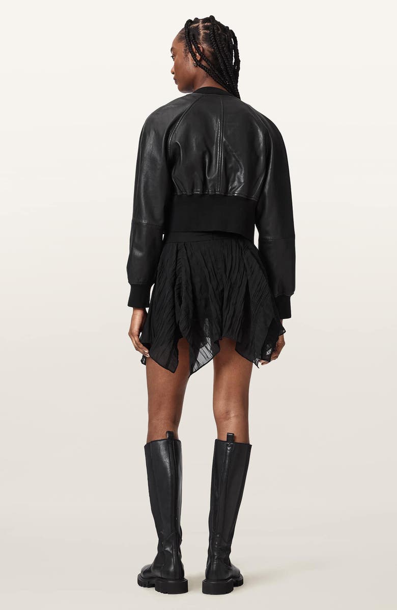AllSaints Asal Asymmetric Miniskirt, Alternate, color, Black