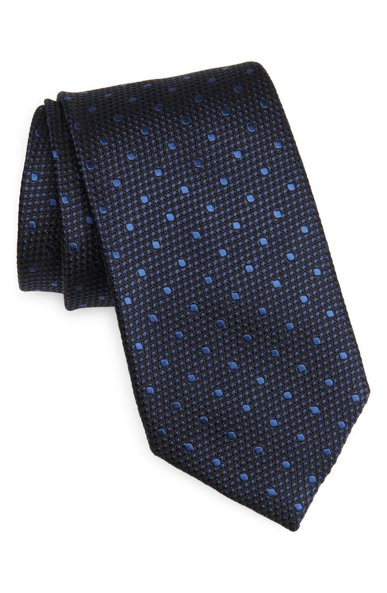 TOM FORD Tonal Microdot Silk Tie, Main, color, Marine Blue