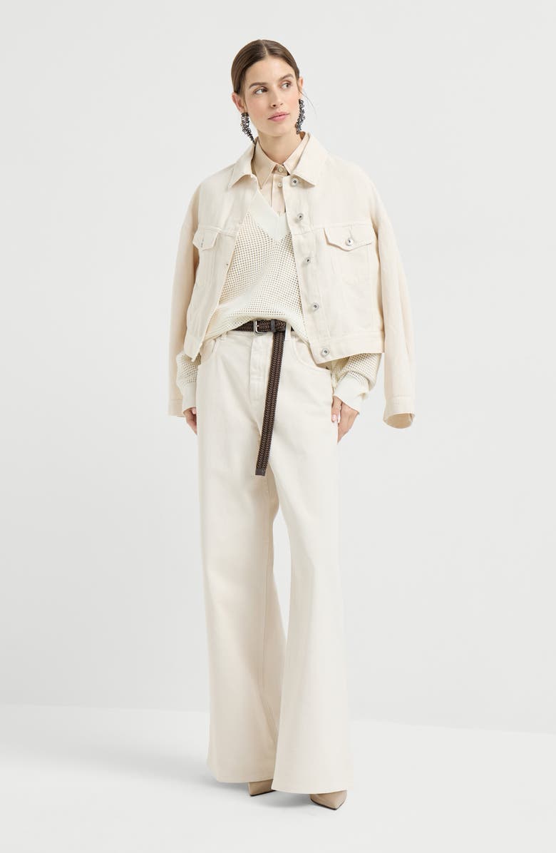 Brunello Cucinelli Cashmere net sweater, Alternate, color, Panama