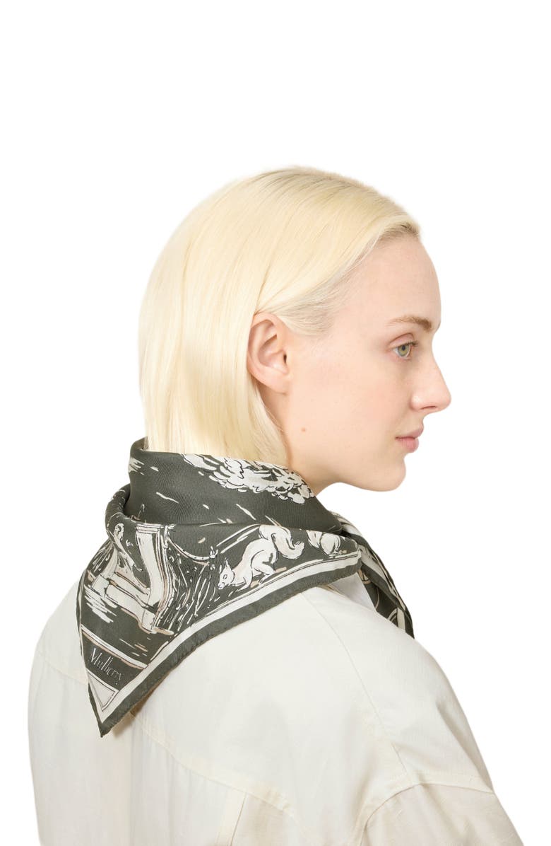 Mulberry Square Scarf - British Park, Alternate, color, Juniper Green