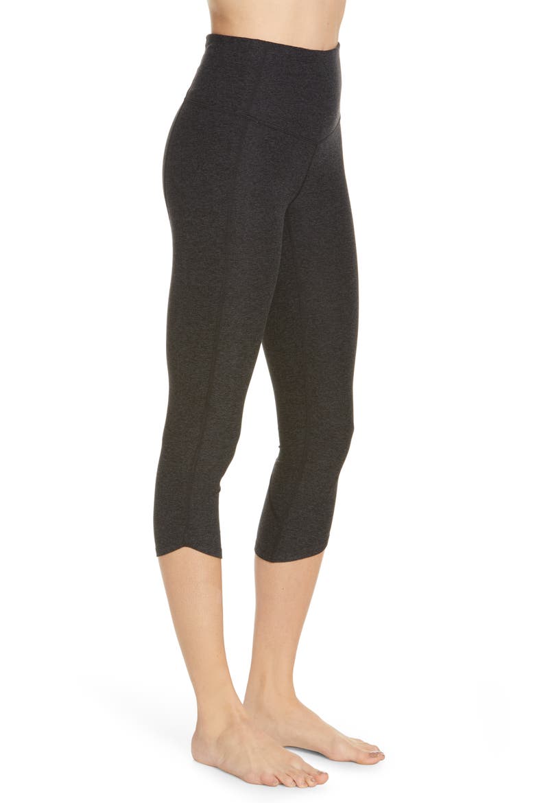 Restore Soft High Waist Tulip Crop Leggings, Alternate, color, BLACK