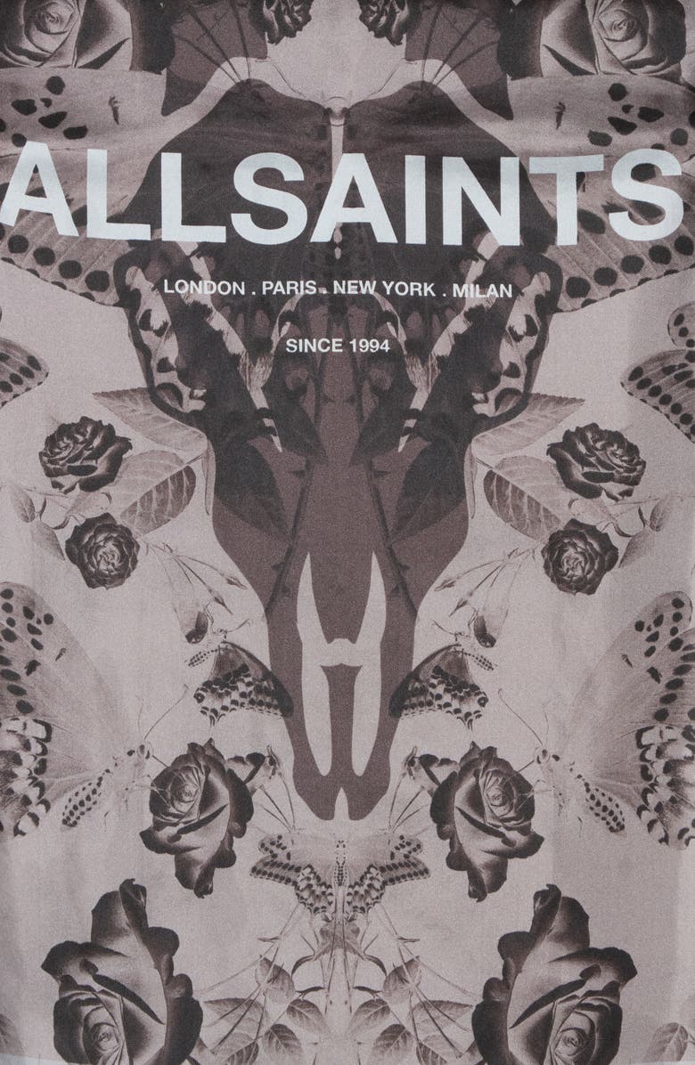 AllSaints Agatha Fawn Silk Square Scarf, Alternate, color, Cinnamon Brown