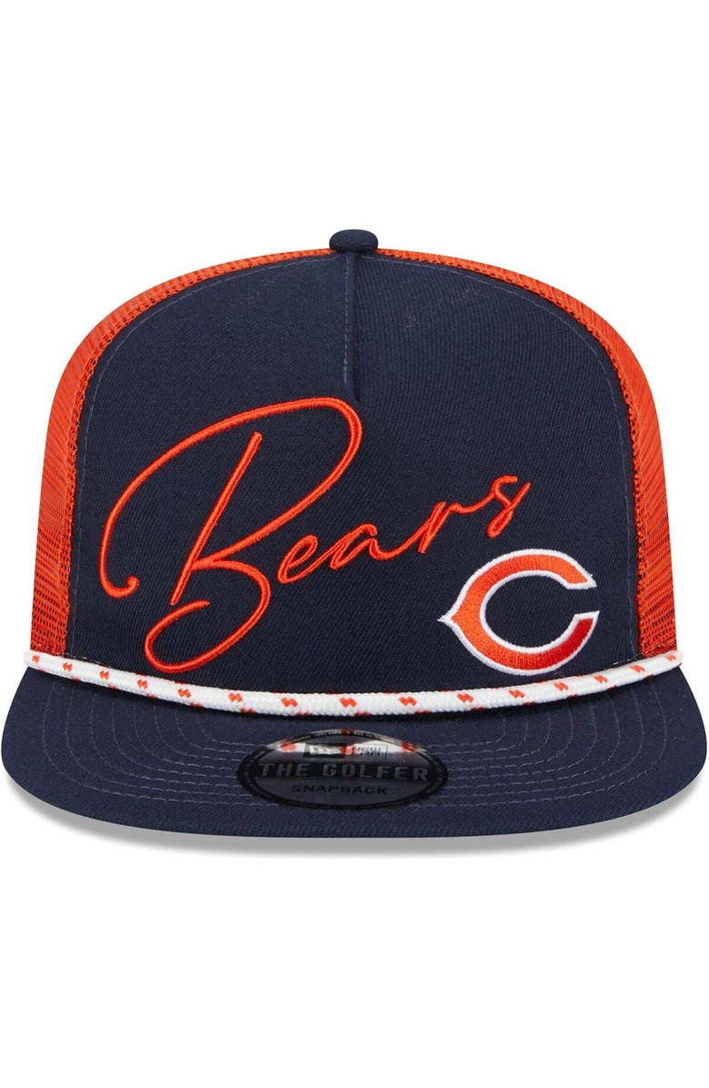 New Era Men's New Era Navy Chicago Bears Script Logo Golfer 9FIFTY Snapback Hat, Alternate, color, 