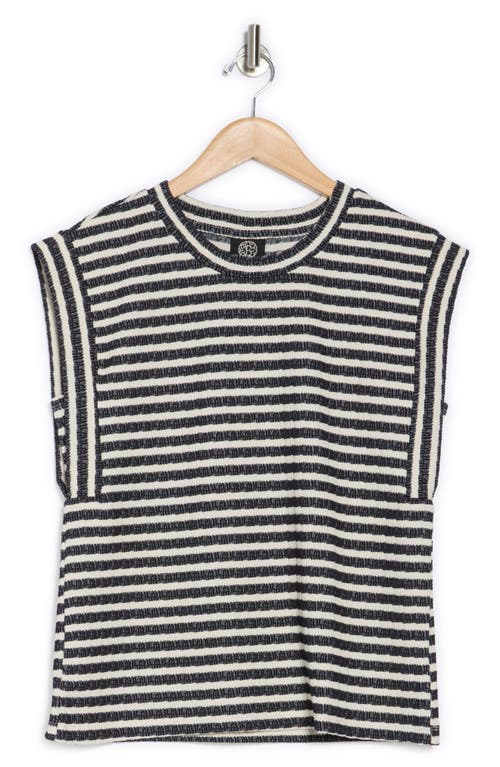Bobeau Stripe Textured Knit Tank In Gold