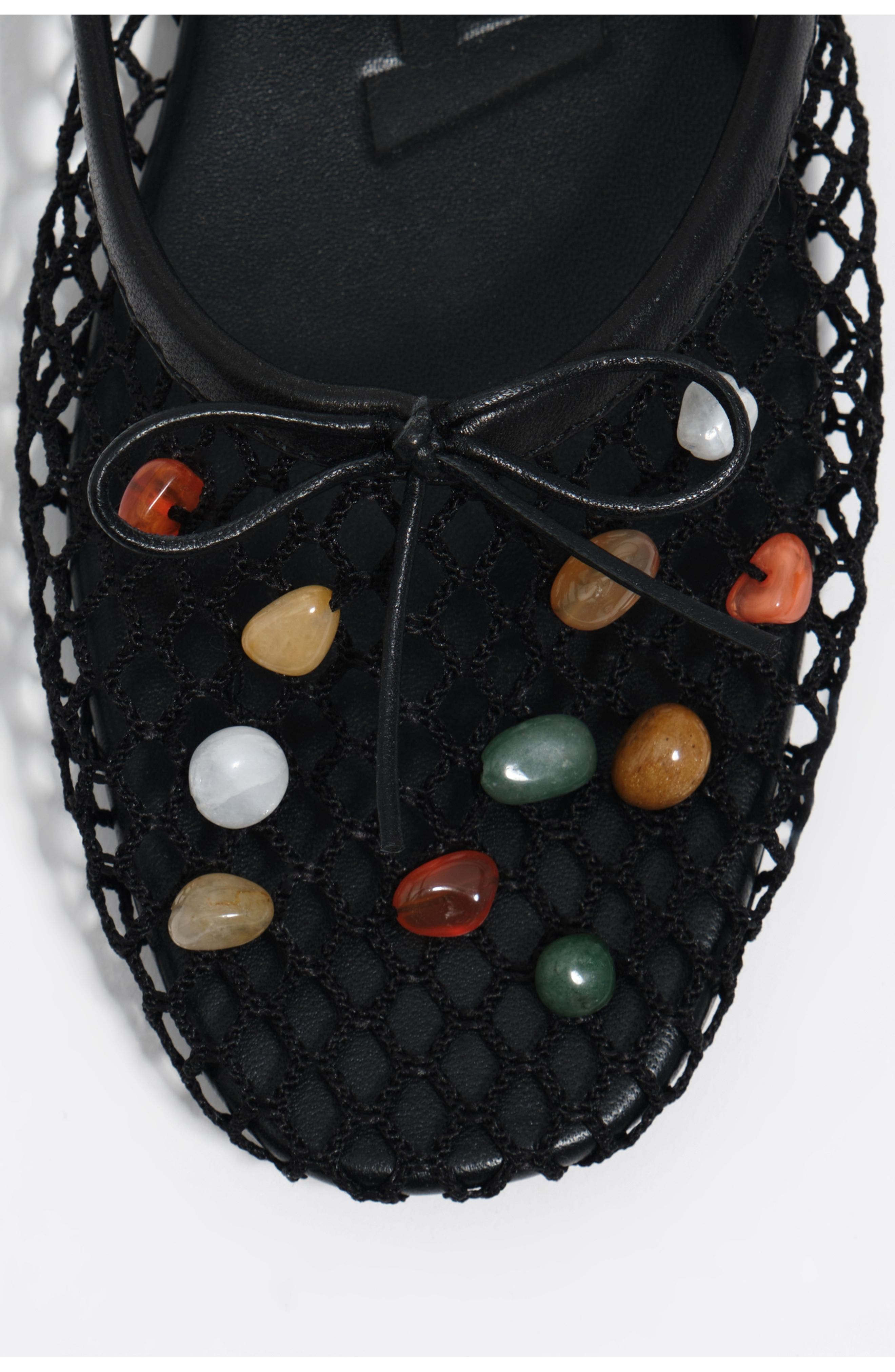 Bimba y Lola Mesh Slingback Ballerina With Stones, Alternate, color, Black