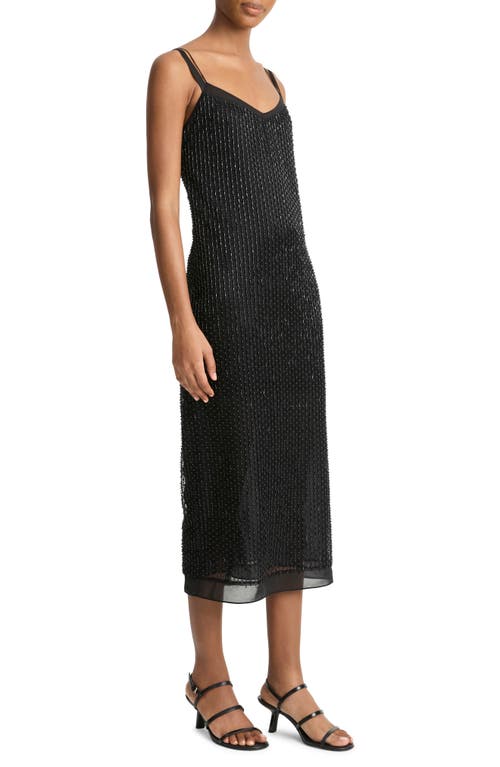 Vince Sleeveless Beaded Midi Slip Dress