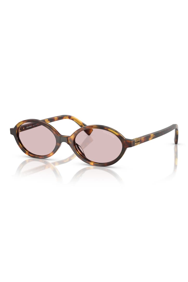 50mm Oval Sunglasses, Alternate, color, HONEY HAVANA / PINK