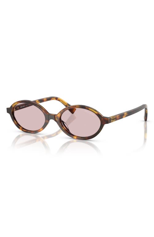 Miu Miu 50mm Oval Sunglasses In Pink Havana