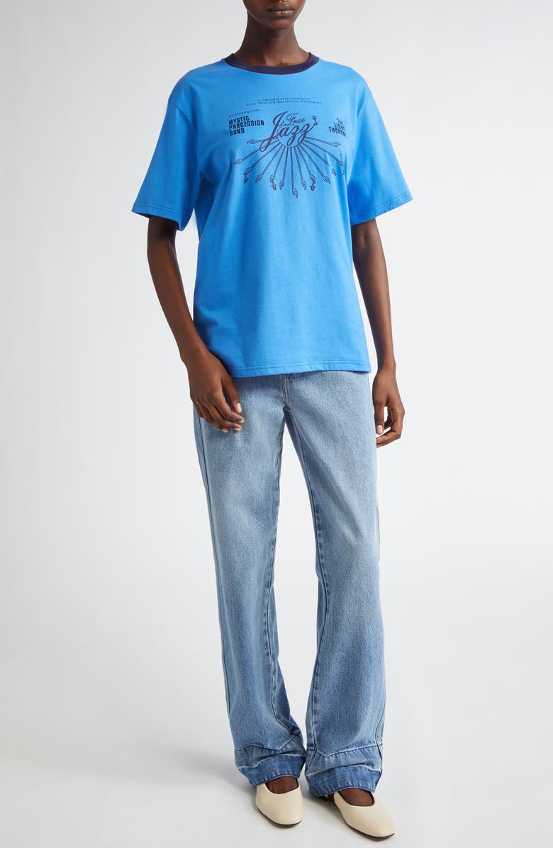 Wales Bonner Saturn Cotton Graphic T-Shirt, Alternate, color,