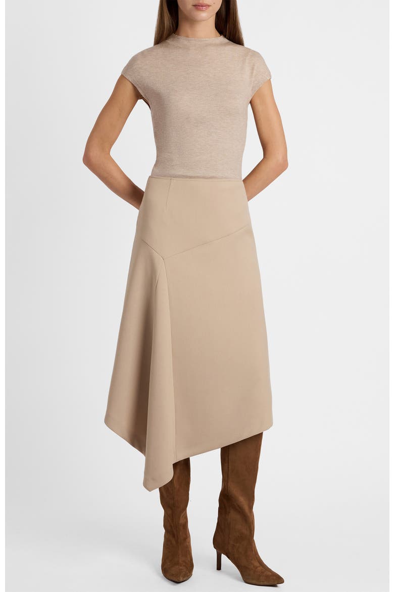 Myna Asymmetrical Midi-Length Skirt, Alternate, color, Sand