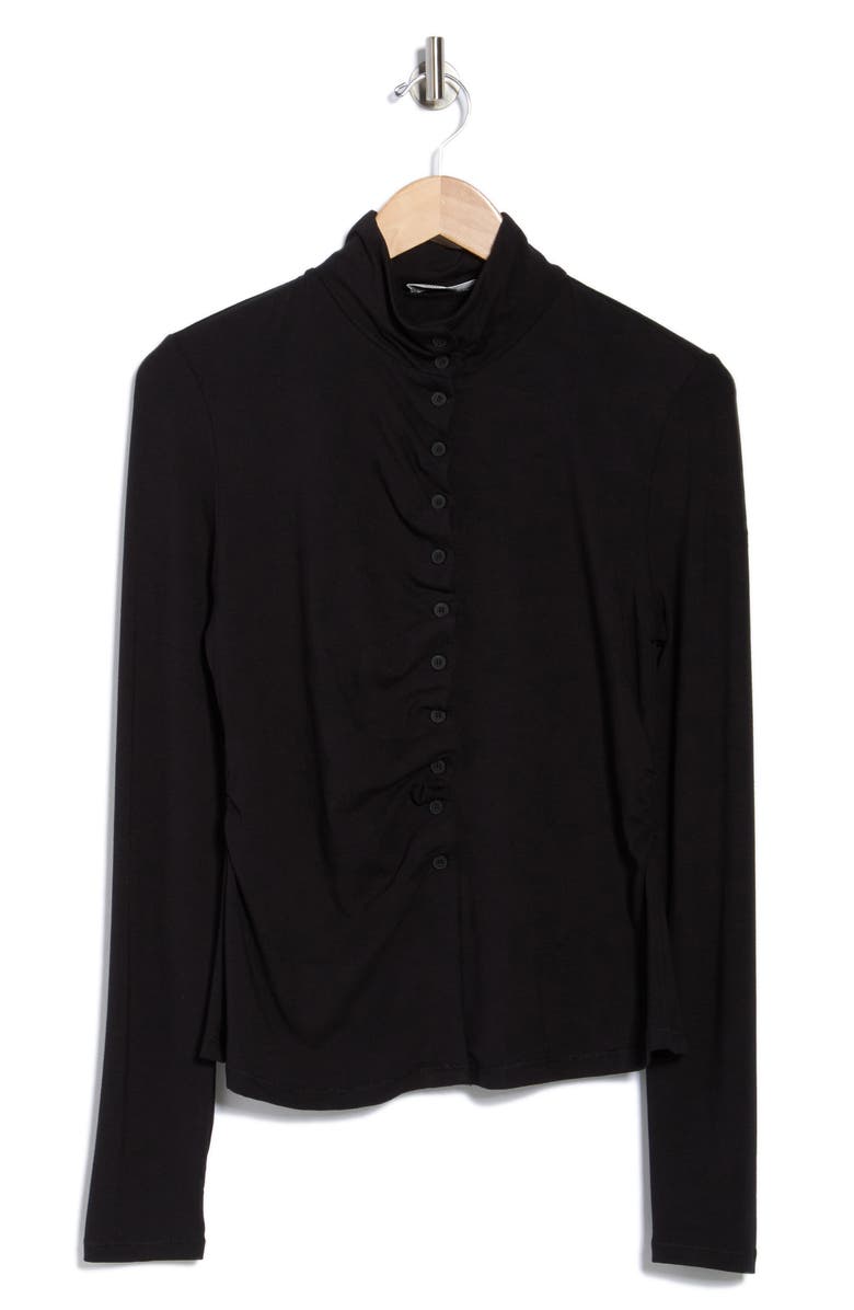PATRIZIA LUCA Button-Up Shirt, Alternate, color, Black