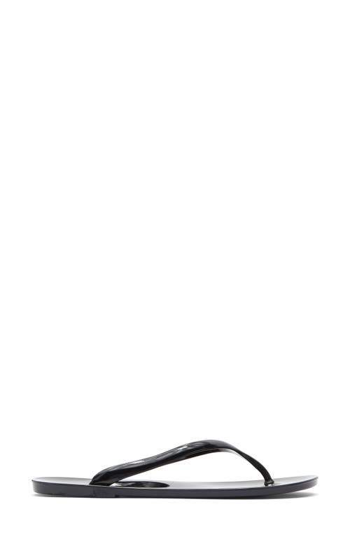 Jeffrey Campbell Beach Day Jelly Flip Flop In Black Shiny