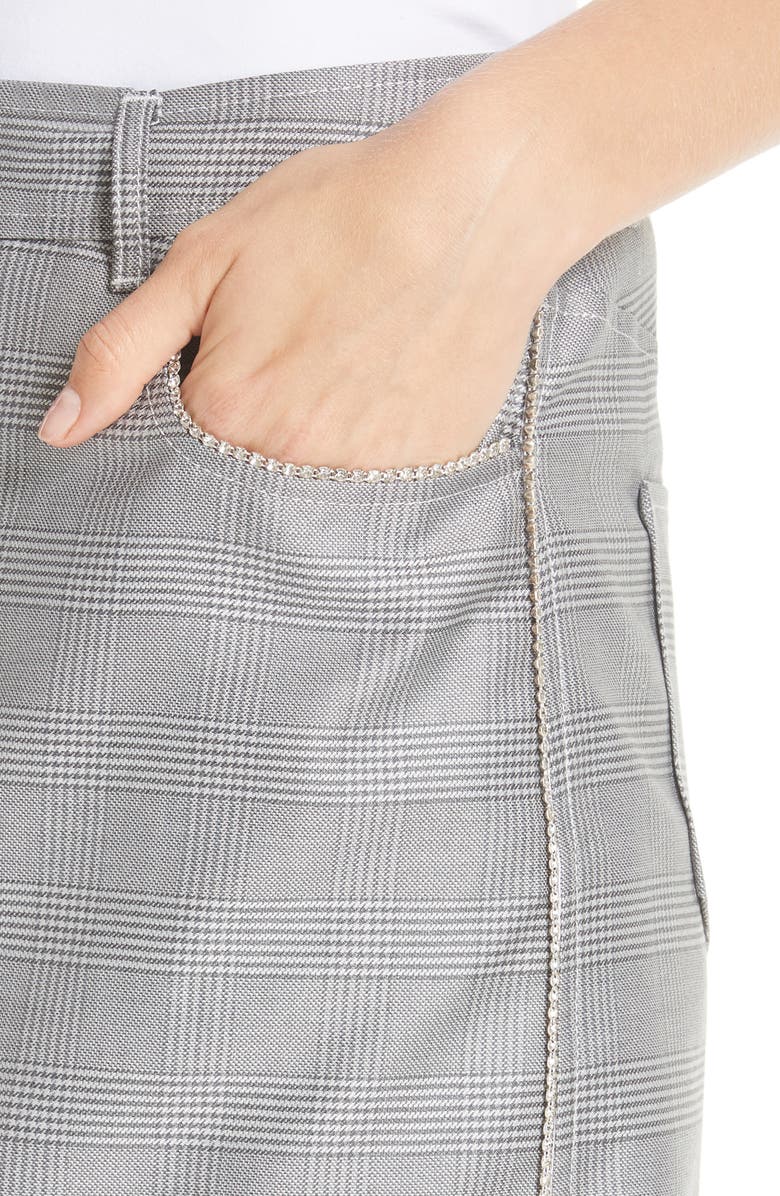 Ganni Silk & Wool Suiting Skirt, Alternate, color, 