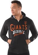 STARTER Men's Starter  Black San Francisco Giants Classic Distressed Full-Zip Hoodie