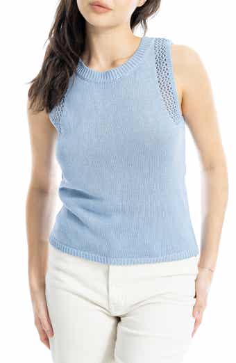 MAX STUDIO Pointelle Stitch Crocheted Tank