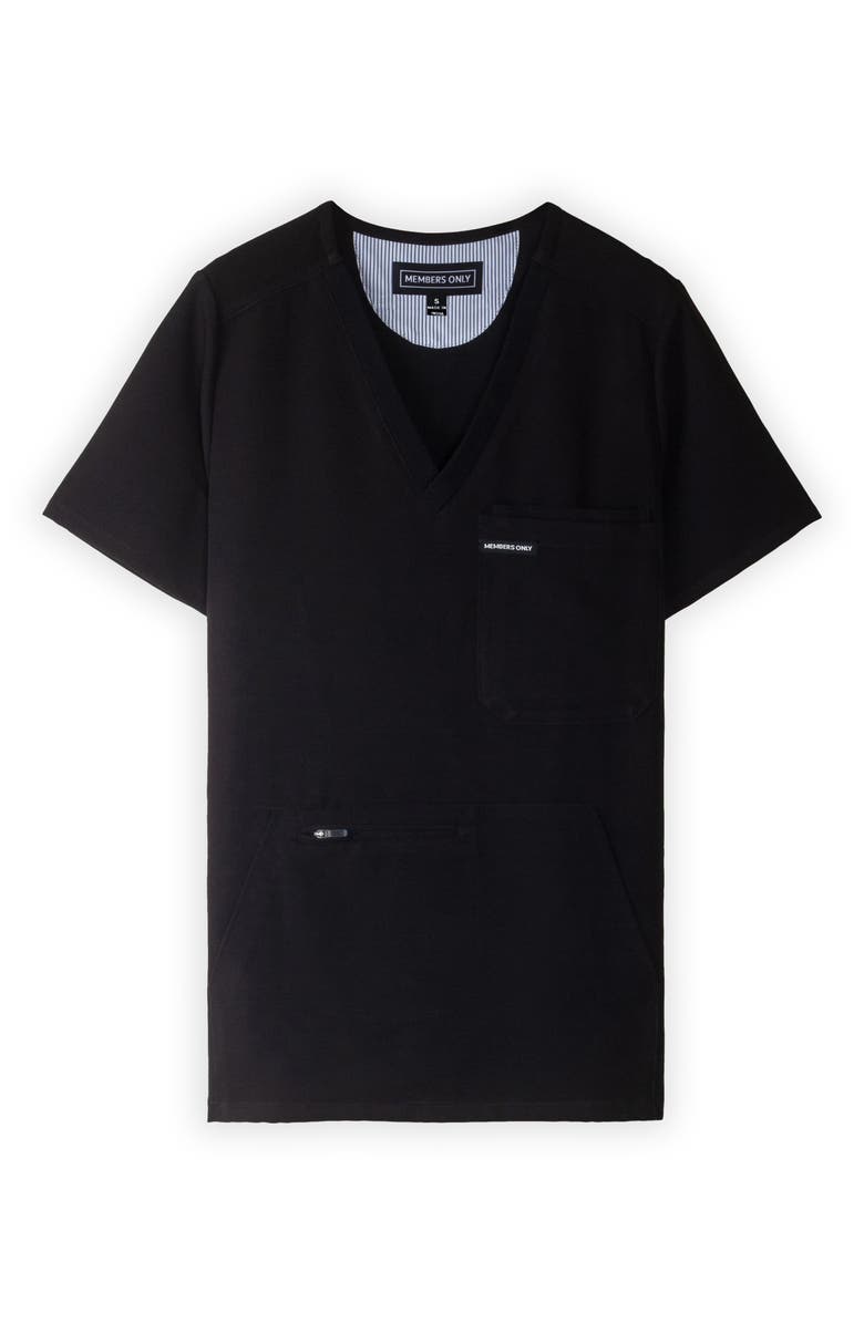 Members Only Cordoba 5-Pocket Scrub Top, Alternate, color, Black